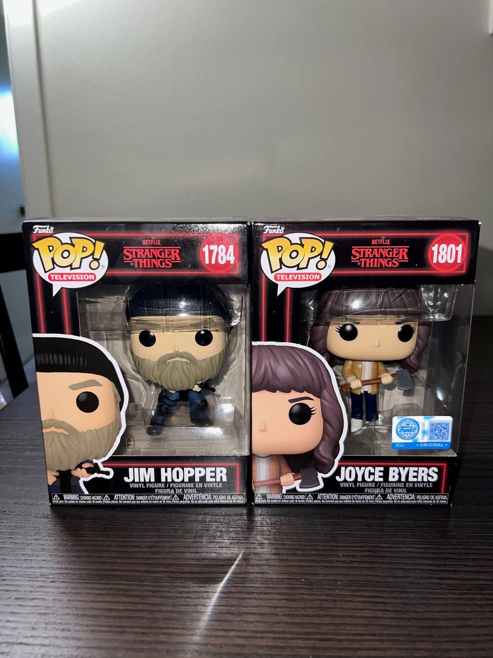 Jim Hopper & EXC Joyce Byers Stranger Things Season Five Funko Pops #1784 #1801